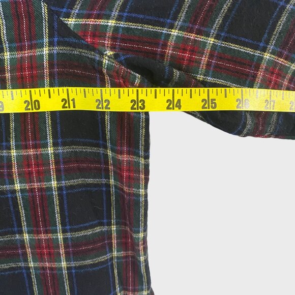 L.L Bean Relaxed Scotch Plaid Button-Down Flannel Shirt Womens Large Long-Sleeve - Picture 10 of 11